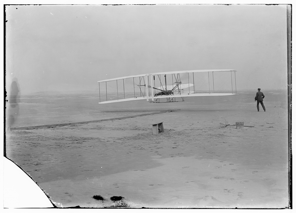 Original source for First Flight — a moment from a glass negative