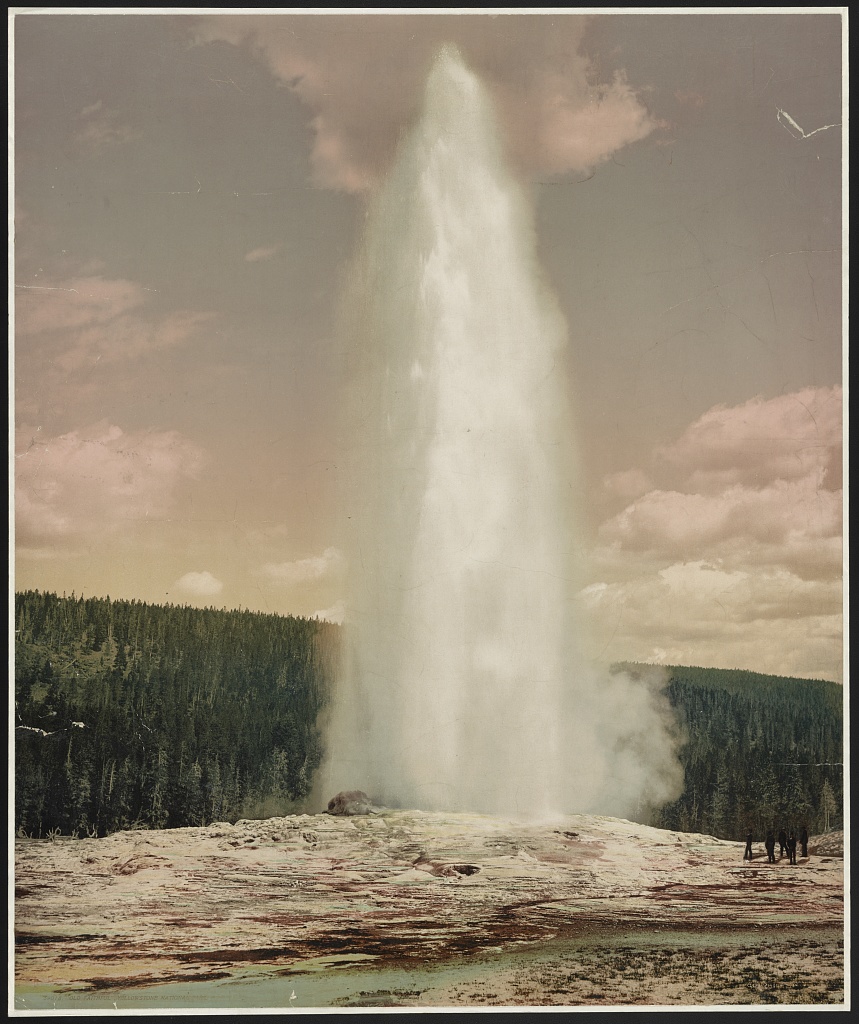 Original source for Old Faithful — steam rises and disperses