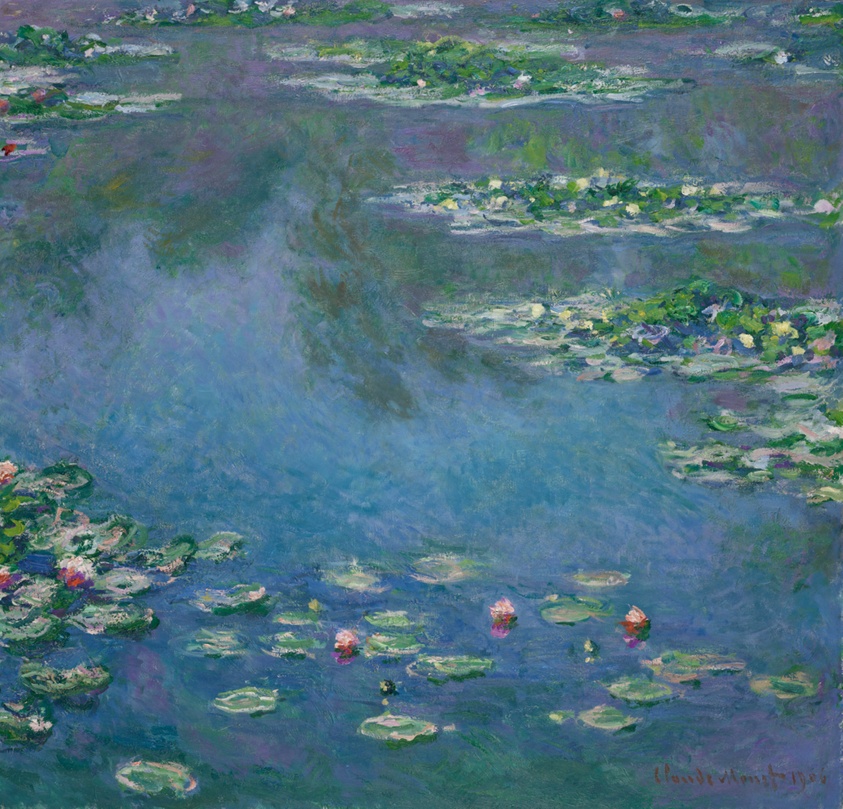 Original source for Water Lilies — ripples in painted water